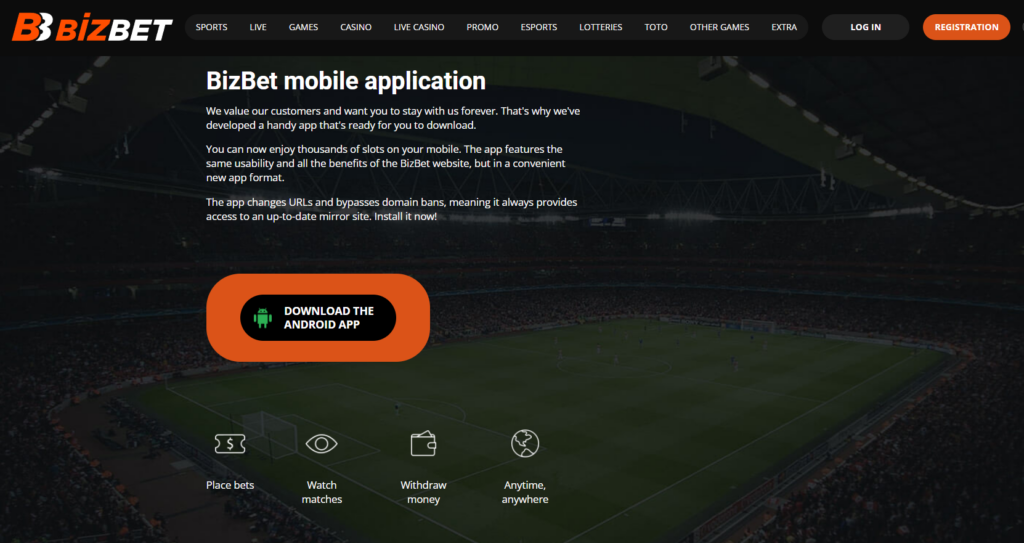Downloading BizBet for Android